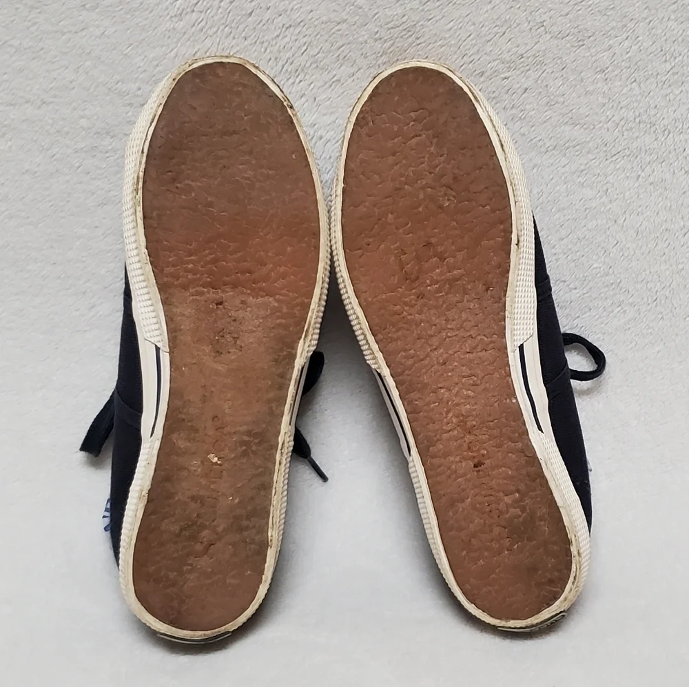 Superga Navy Blue Canvas Classic Lace-up Low Top Sneakers 7.5
